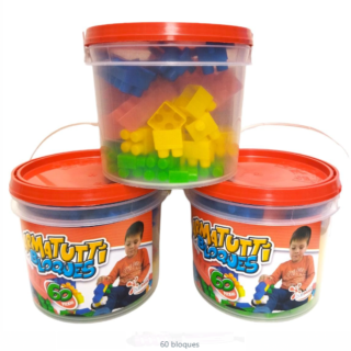 BALDE CON BLOQUES x 60 PC DIDACTIC TOYS          10165/ RJ-BL60
