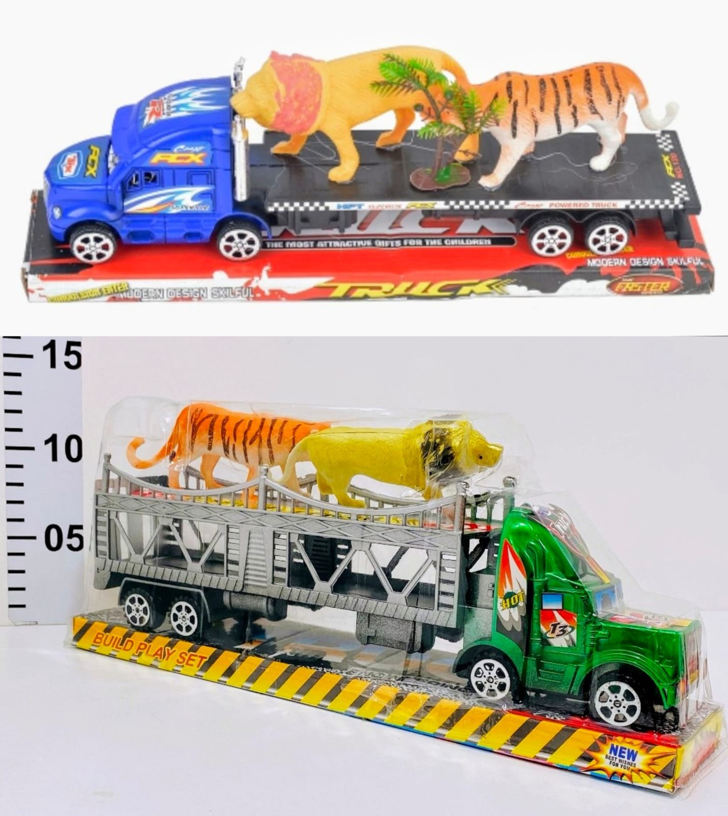 CAMION TRAILER CON TIGRE Y LEON 120-SH