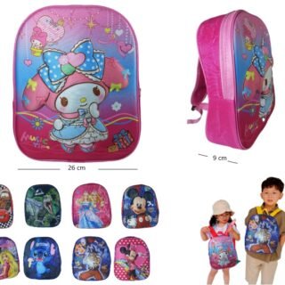 MOCHILA INFANTIL 3D PERSONAJES NENE Y NENA 123A