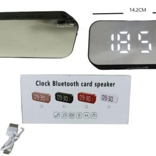 RADIO RELOJ DESPERTADOR ESPEJADO B/T/FM/AUX/MP3          1361-M