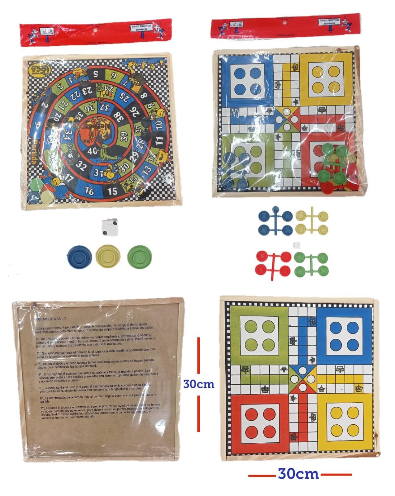 JUEGO DE MESA MADERA OCA-LUDO 30x30 99005