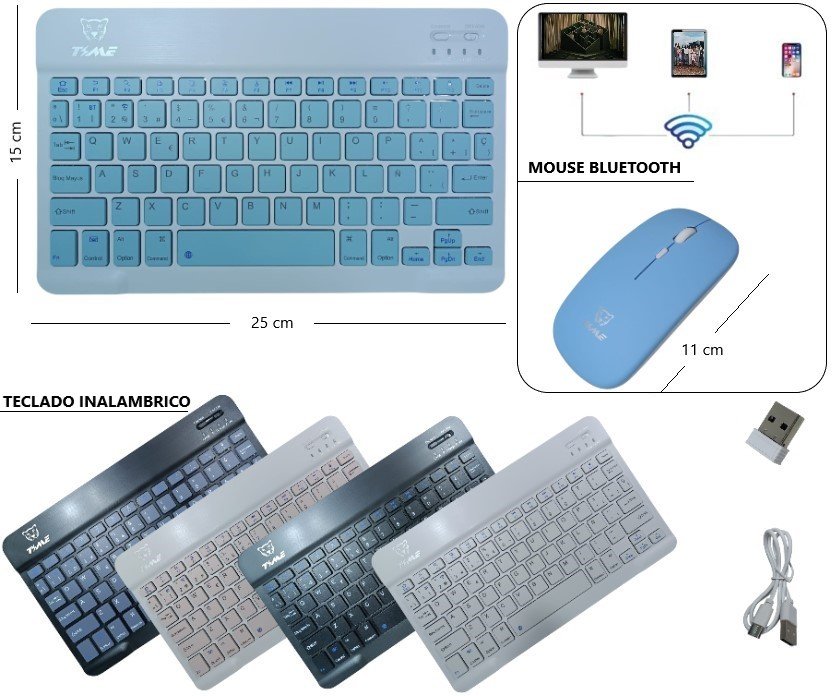 KIT DE MOUSE Y TECLADO INALAMBRICO TIME TMU-001