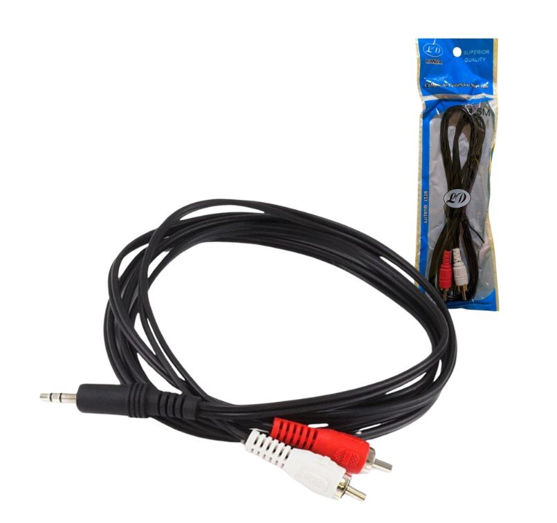 CABLE AUXILIAR A 2 RCA LIANDA 1.5MTS C1026