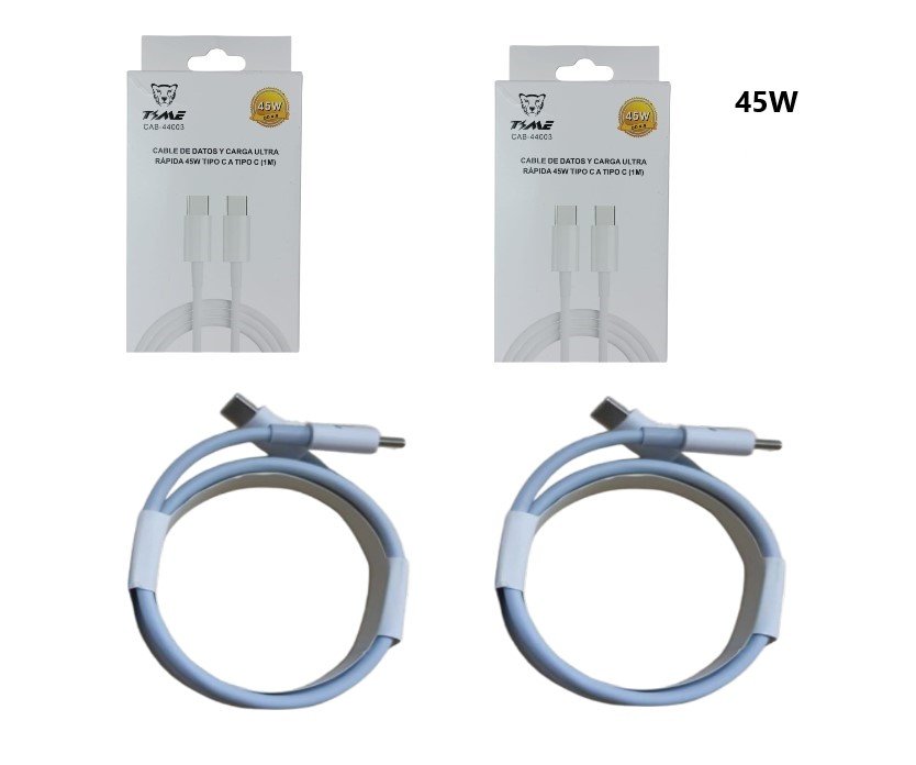 CAB-44003 CABLE TIME TIPO C A TIPO C 1M 45W CAB-44002