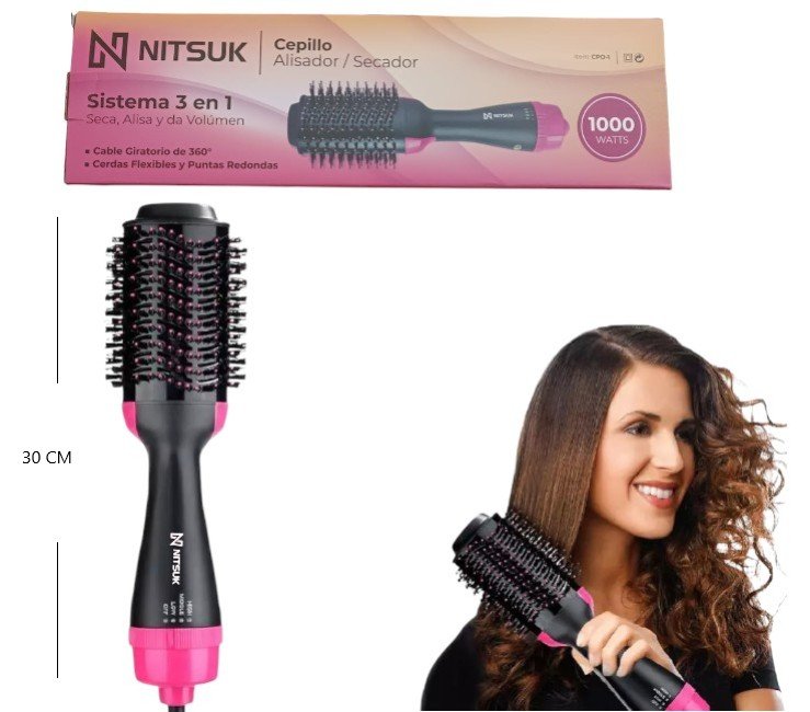 CEPILLO SECADOR ALISADOR 3 N 1 CABLE GIRATORIO CPO-1