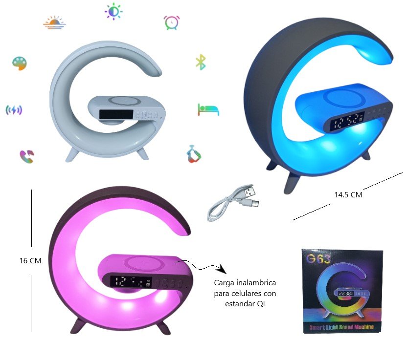 PARLANTE BT VELADOR INTELIGENTE G63