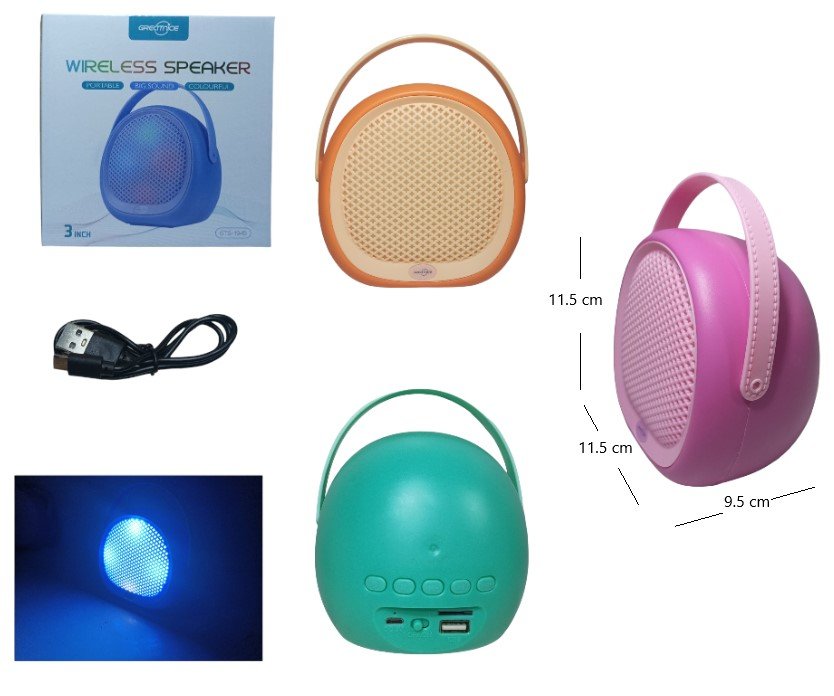 PARLANTE 3PLG BT COLORES C/LUZ GTS-1945