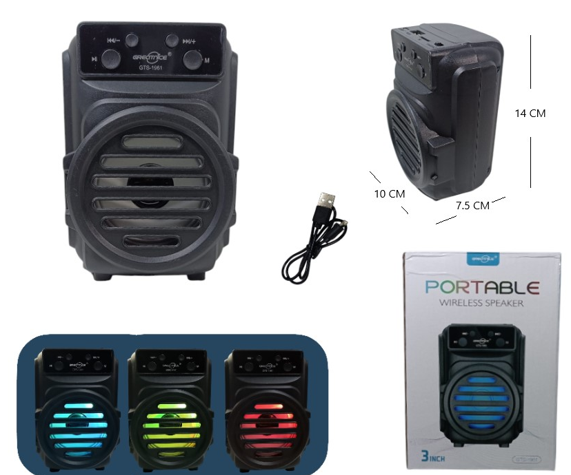 PARLANTE 3PLG BLUETOOHT/FM/MP3 GTS-1961