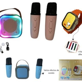 PARLANTE K12 CON 2 MICROFONO Y RELOJ SMART OK-2        H83