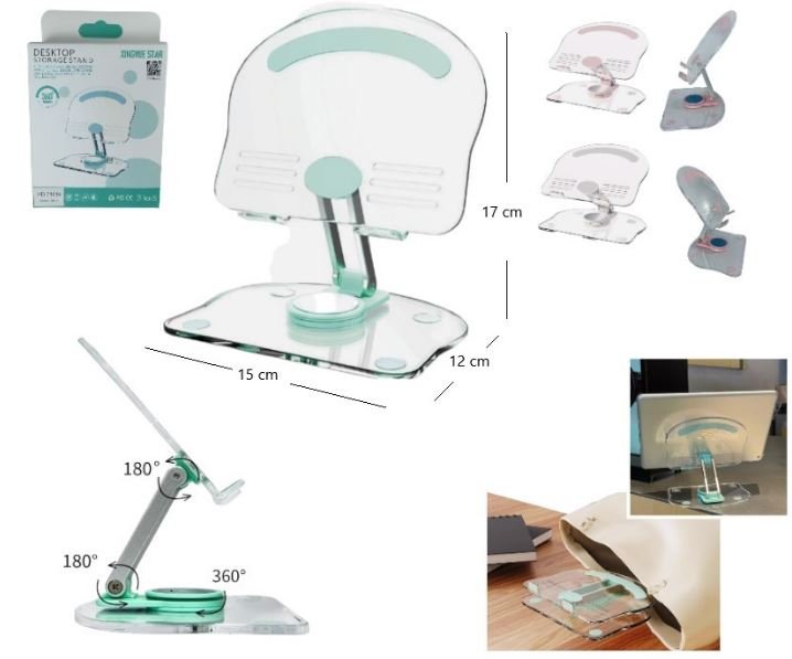 HOLDER PARA CELU O TABLET ACRILICO 360° F-D06