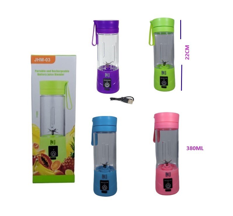 MINI LICUADORA RECARGABLE 380ML 6 ASPAS LEX080A HM-03