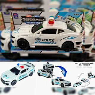 AUTO POLICIA TRANSFORMER A PILA C/LUZ Y SONIDO       HW19070982