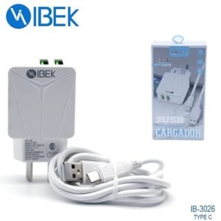 CARGADOR IBEK 3.1A TIPO C CABLE DESMONTABLE IB-3026
