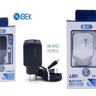 CARGADOR IBEK TIPO C POWER QUICK CHARGE 3.0 TURBO IB-5012