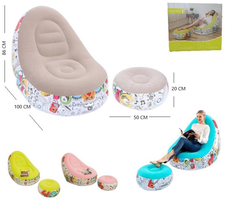 SILLON INFLABLE GRAFITI CON REPOSAPIES ISF-160908