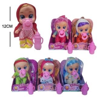 MUÑECA CRYBABY 12CM LLORA -HABLA- RIE         K-2040