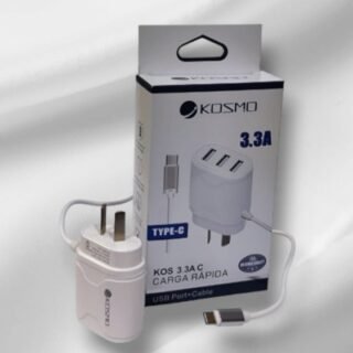 CARGADOR KOSMO 3.3A TIPO C + 3 PUERTOS USB KOS-33TC