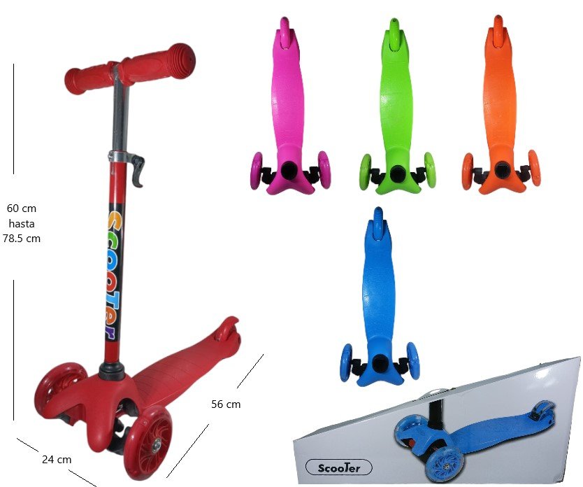 MONOPATIN COLORES C/LUZ 40KG SV-485 MG-03C