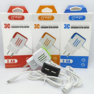CARGADOR IMEGAUSB-V8 de 2.4A DOBLE SALIDA USB MG55