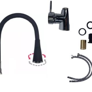 CANILLA FLEXIBLE NEGRA ORYX 302A MLT30102