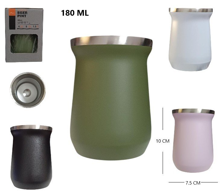 MATE TERMICO DE ACERO INOXIDABLE 180ML NEO-180ML