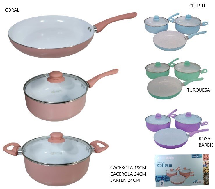 SET DE OLLAS GRANDE DE 3PCS OR020B-2A