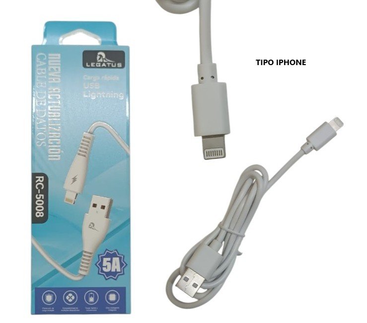 CABLE DE DATOS IPHONE LEGATUS 5A 8312 RC-5008
