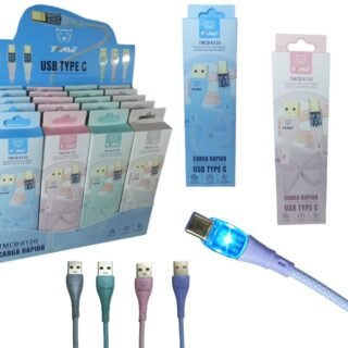 CABLE TIPO C TIME C/LUZ X UNIDAD CAB-41004