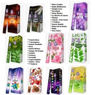 SAHUMERIO HEXAGONAL CAJA X 6 PAQUETES DE 20 UNIDAD INCE-025