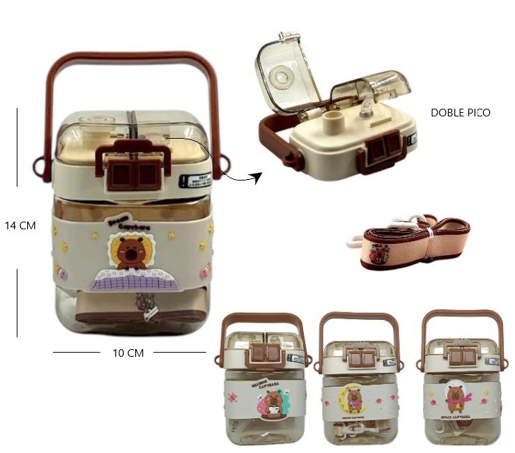 BOTELLA PLASTICA CAPYBARA DOBLE PICO JK-4186