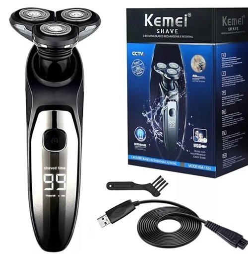 MAQUINA DE AFEITAR RECARGABLE KEMEI KM-1524