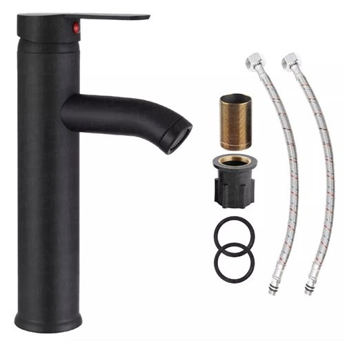 GRIFERIA MONOCOMANDO ALTA LAVATORIO NEGRA S1097