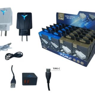 CARGADOR TIPO C 3.1A TIME DESMONTABLE 2USB X UND TMCC328