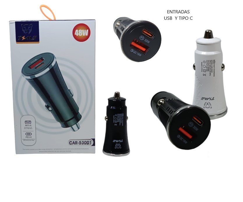 CARGADOR DE AUTO PD 20W+ QC 3.0 CAR-53001