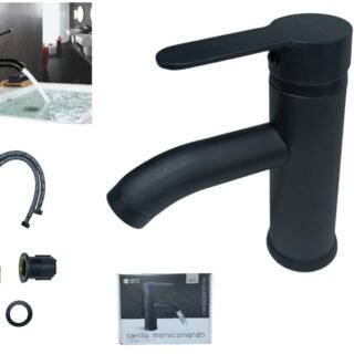 CANILLA LAVAMANOS TUBO CHICO NEGRO MATE                   266C