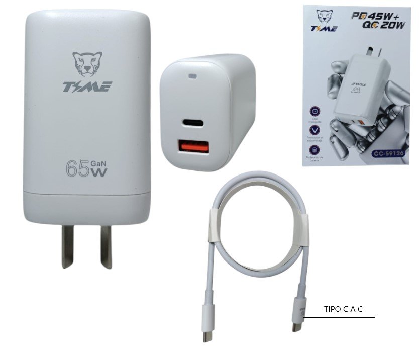 CARGADOR CON CABLE PD45W+ QC20W CC-59126