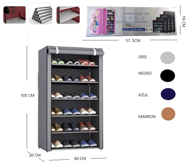 ORGANIZADOR DE ZAPATOS 6 NIVELES R-10