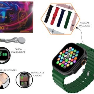 RELOJ SMARTWATCH ULTRA 9 BIG C/ 7 MALLAS               TH7-3