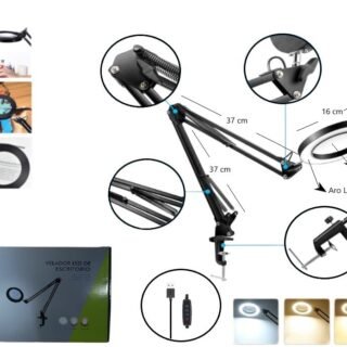 LED-83020 VELADOR LED ARTICULADA CON LUPA 3 TONOS             VEL-81013