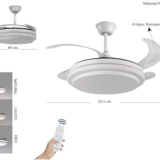VENTILADOR DE TECHO C/LUZ CALIDA/FRIO 60W HY-8111 CF-42L