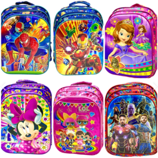 MOCHILA 3D varios personajes 3 CIERRES AJ-163