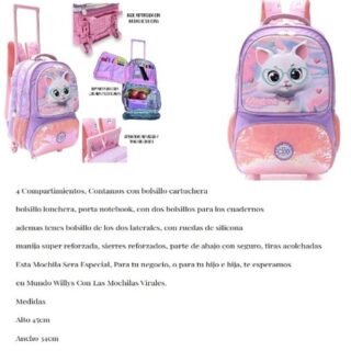 MOCHILA CON CARRITO 45 CM REFORZADA M-38272