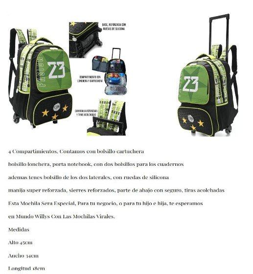 MOCHILA CARRIRO 45 CM DIBU REFORZADA M-38275