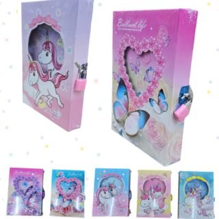 DIARIO INFANTIL con CANDADO unicornio,mariposa 99298