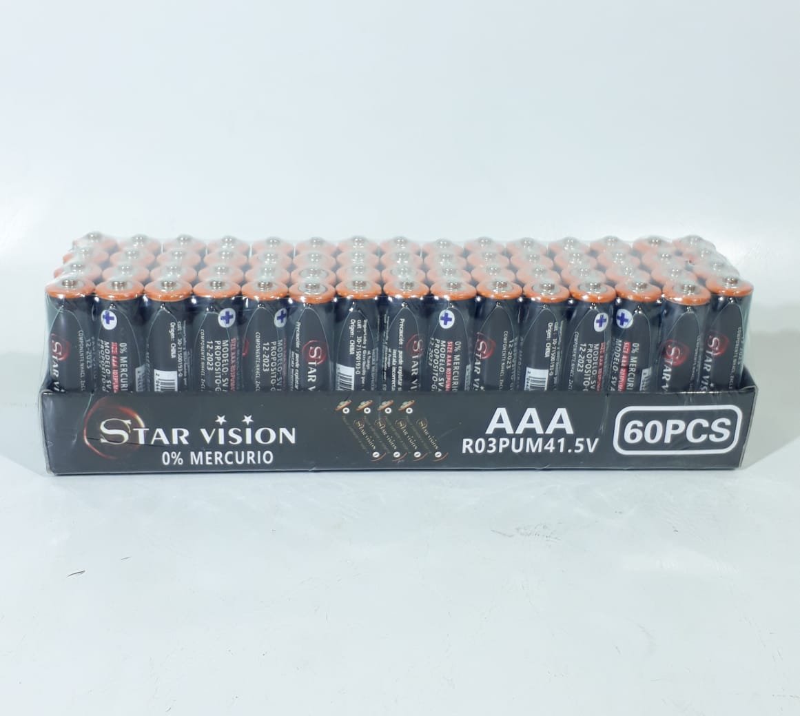 PILAS AAA PACK 60PCS STAR VISION 9549AAA