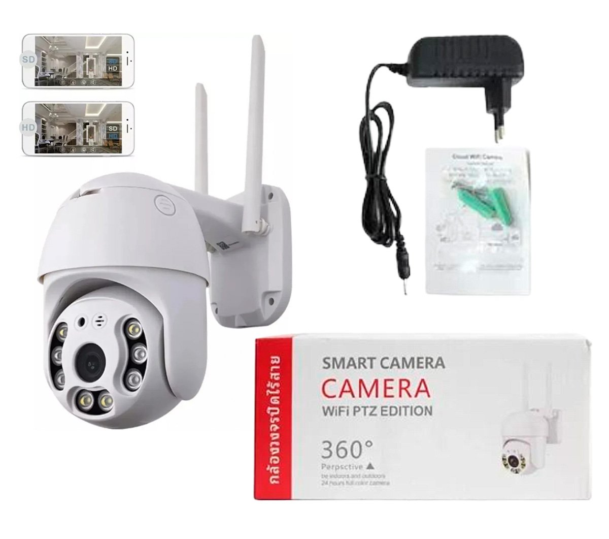 CAMARA DOMO SEGURIDAD 360° CAJA ROJA HT-360