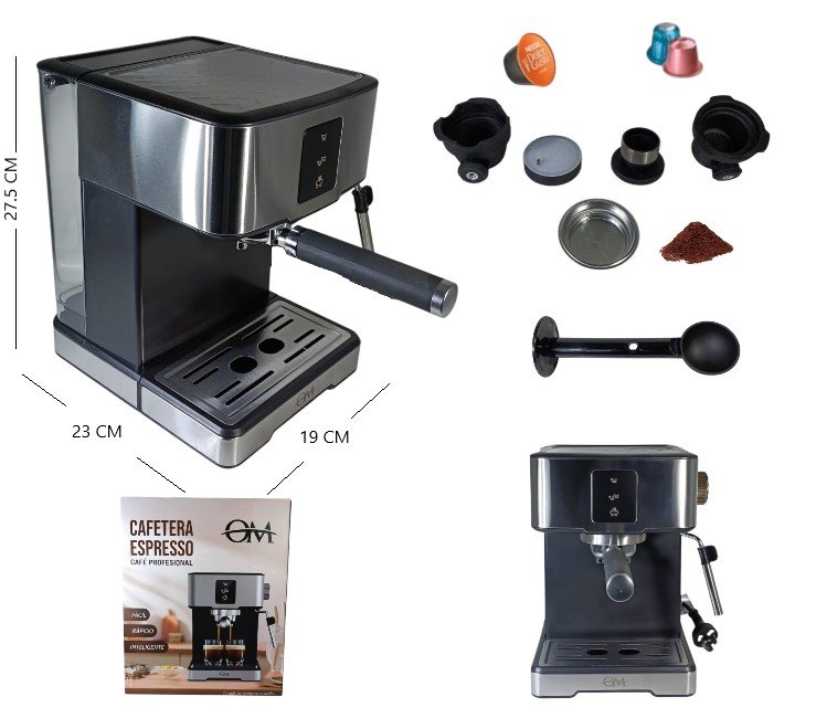 CAFETERA ESPRESSO OM 3 EN 1 1450W OM-9706