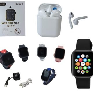 SMART WATCH + AURICULAR Y 2 CORREA DEPORTIVA            W26-PRO