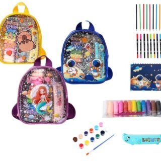 MOCHILA INFANTIL CON ARTICULOS LIBRERIA