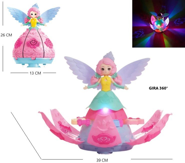 PRINCESA BAILARINA GIRA 360° C/ LUZ Y MUSICA